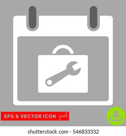 Toolbox Calendar Day icon. Vector EPS illustration style is flat iconic bicolor symbol, dark gray and white colors.