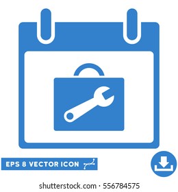 Toolbox Calendar Day icon. Vector EPS illustration style is flat iconic symbol, cobalt color.
