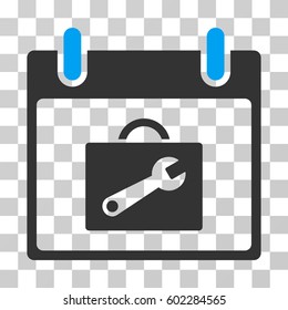 Toolbox Calendar Day icon. Vector illustration style is flat iconic bicolor symbol, blue and gray colors, transparent background. Designed for web and software interfaces.