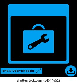 Toolbox Calendar Page icon. Vector EPS illustration style is flat iconic symbol, blue color.