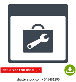 Toolbox Calendar Page icon. Vector EPS illustration style is flat iconic symbol, smooth blue color.