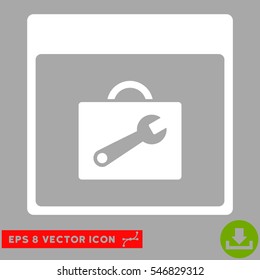 Toolbox Calendar Page icon. Vector EPS illustration style is flat iconic symbol, white color.