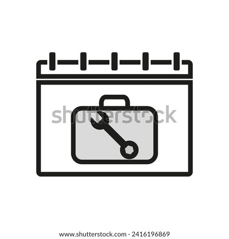Toolbox calendar page. Vector illustration. EPS 10.