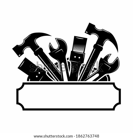 toolbox for carpentry logo , simple and clean