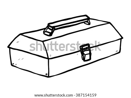 toolbox / cartoon vector and illustration, black and white, hand drawn, sketch style, isolated on white background.