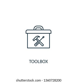 toolbox concept line icon. Simple element illustration. toolbox concept outline symbol design. Can be used for web and mobile UI/UX