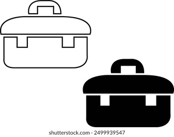 Caja de herramientas de construcción y carpintería, caja de herramientas, Vector. Carpintería, metalurgia y reparación de hardware kit de herramientas, equipo de manualidades de bricolaje y caja de instrumentos