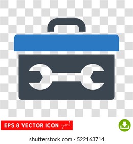 Toolbox EPS Vector Icon. Illustration Style Is Flat Iconic Bicolor Smooth Blue Symbol On White Background.