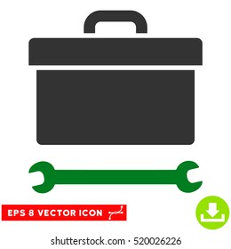 Toolbox EPS vector pictograph. Illustration style is flat iconic bicolor green and gray symbol on white background.