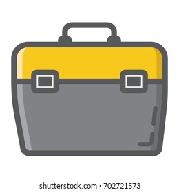 Toolbox filled outline icon, build and repair, toolkit sign vector graphics, a colorful line pattern on a white background, eps 10.