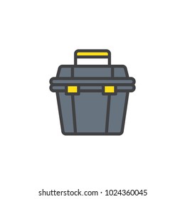 Toolbox filled outline icon, line vector sign, linear colorful pictogram isolated on white. Repair symbol, logo illustration. Pixel perfect vector graphics