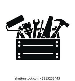 A toolbox filled with various tools and equipment for DIY projects and home improvement tasks