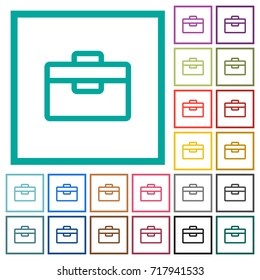 Toolbox flat color icons with quadrant frames on white background