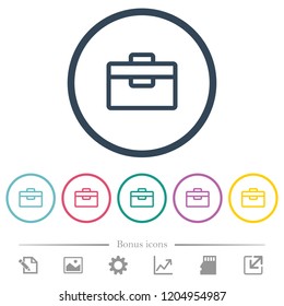 Toolbox flat color icons in round outlines. 6 bonus icons included.