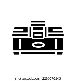 vector de icono de glifo de garaje de caja de herramientas. símbolo del garaje de la caja de herramientas. ilustración de símbolo aislado