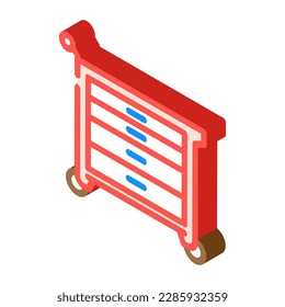 vector de icono isométrico de garaje de caja de herramientas. símbolo del garaje de la caja de herramientas. ilustración de símbolo aislado