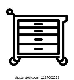 toolbox garage line icon vector. toolbox garage sign. isolated contour symbol black illustration