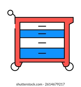 toolbox garage line icon vector. toolbox garage sign. isolated symbol illustration