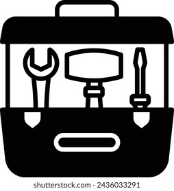 Toolbox glyph and line vector illustration