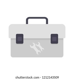 Toolbox. Grey box. White background. Vector illustration. EPS 10.