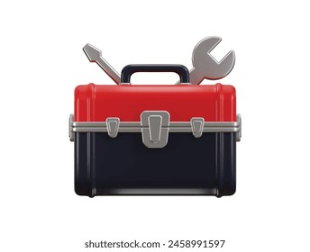 Toolbox icon 3d rendering vector illustration