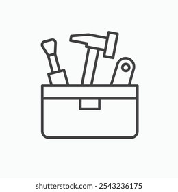 Toolbox icon in black outlined and solid.