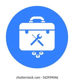 Toolbox icon in black style isolated on white background. Plumbing symbol stock vector illustration.