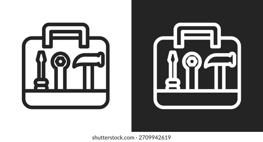 Toolbox Icon In Black And White Line Style