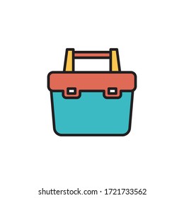 toolbox icon filled outline vector. isolated on white background