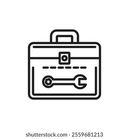Toolbox icon Flat art in black and white isolated