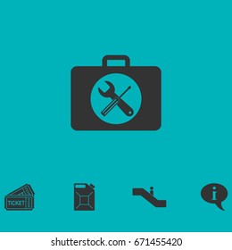 Toolbox icon flat. Simple vector symbol and bonus icon