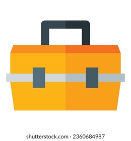 toolbox icon in flat style isolated on white background. Construction tools, vector illustration for graphic design projects