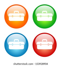 Toolbox Icon Glass Button Icon Set