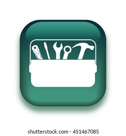 toolbox icon - glossy vector button
