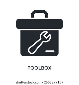 Estilo de glifo de icono de caja de herramientas. Ilustración vectorial Para El Diseño gráfico