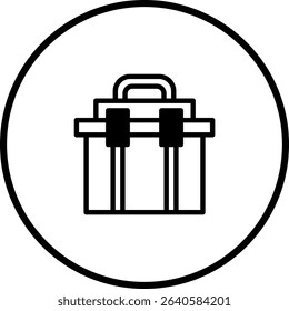 Toolbox icon inside a circle showcasing a clean and professional construction look