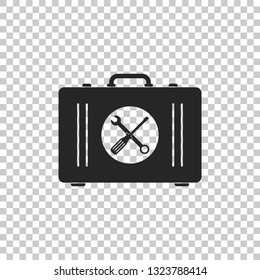 Toolbox icon isolated on transparent background. Flat design. Vector Illustration