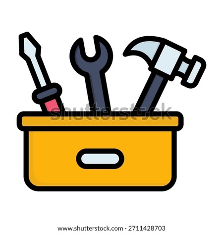 Toolbox Icon Line Color Vector Illustration