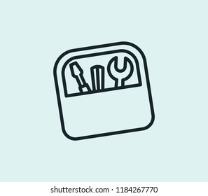 Toolbox icon line isolated on clean background. Toolbox icon concept drawing icon line in modern style. Vector illustration for your web mobile logo app UI design.