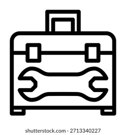Ilustración transparente de estilo de línea de icono de caja de herramientas