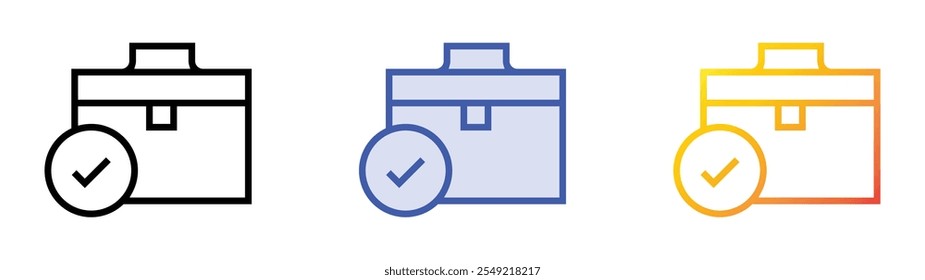 toolbox icon. Linear, Blue Fill and Gradient Style Design Isolated On White Background