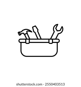 Icono de la caja de herramientas logotipo lineal aislado
