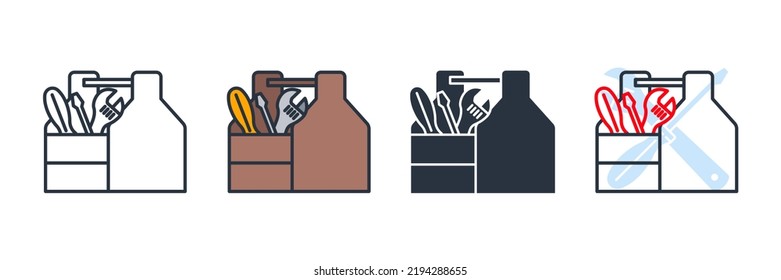 toolbox icon logo vector illustration. Tool box symbol template for graphic and web design collection