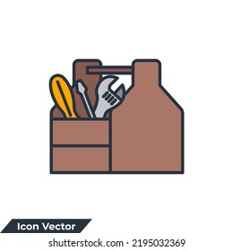 toolbox icon logo vector illustration. Tool box symbol template for graphic and web design collection