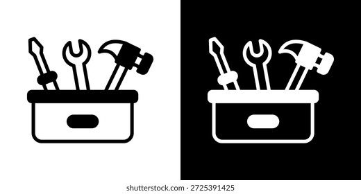 Toolbox Icon Of Mixed Black And White Style