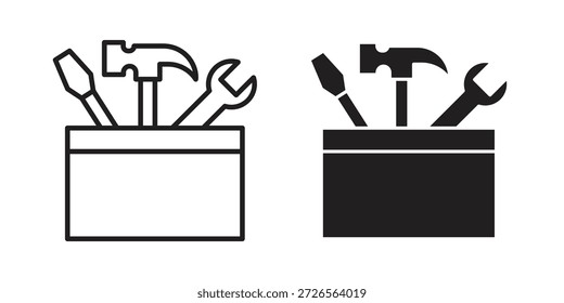 Toolbox icon. Monochrome simple icons for templates, web design