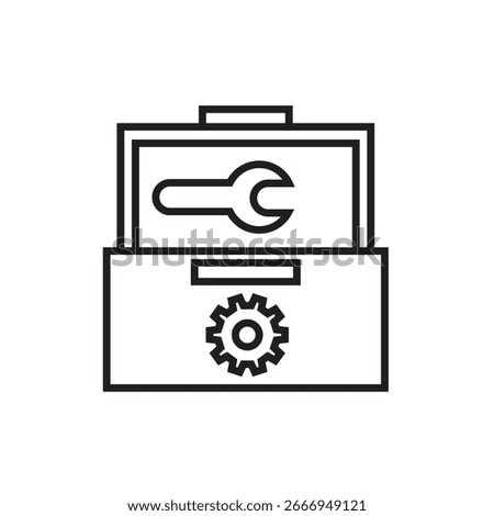 toolbox icon outline editable stroke line drawing eps