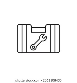 Toolbox icon Outline vector line symbol