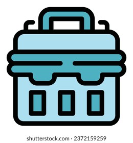Toolbox icon outline vector. Tool box. Repair case color flat