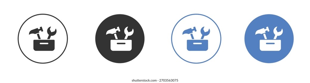 Pictograma del icono de la caja de herramientas para su diseño del Sitio web, logotipo